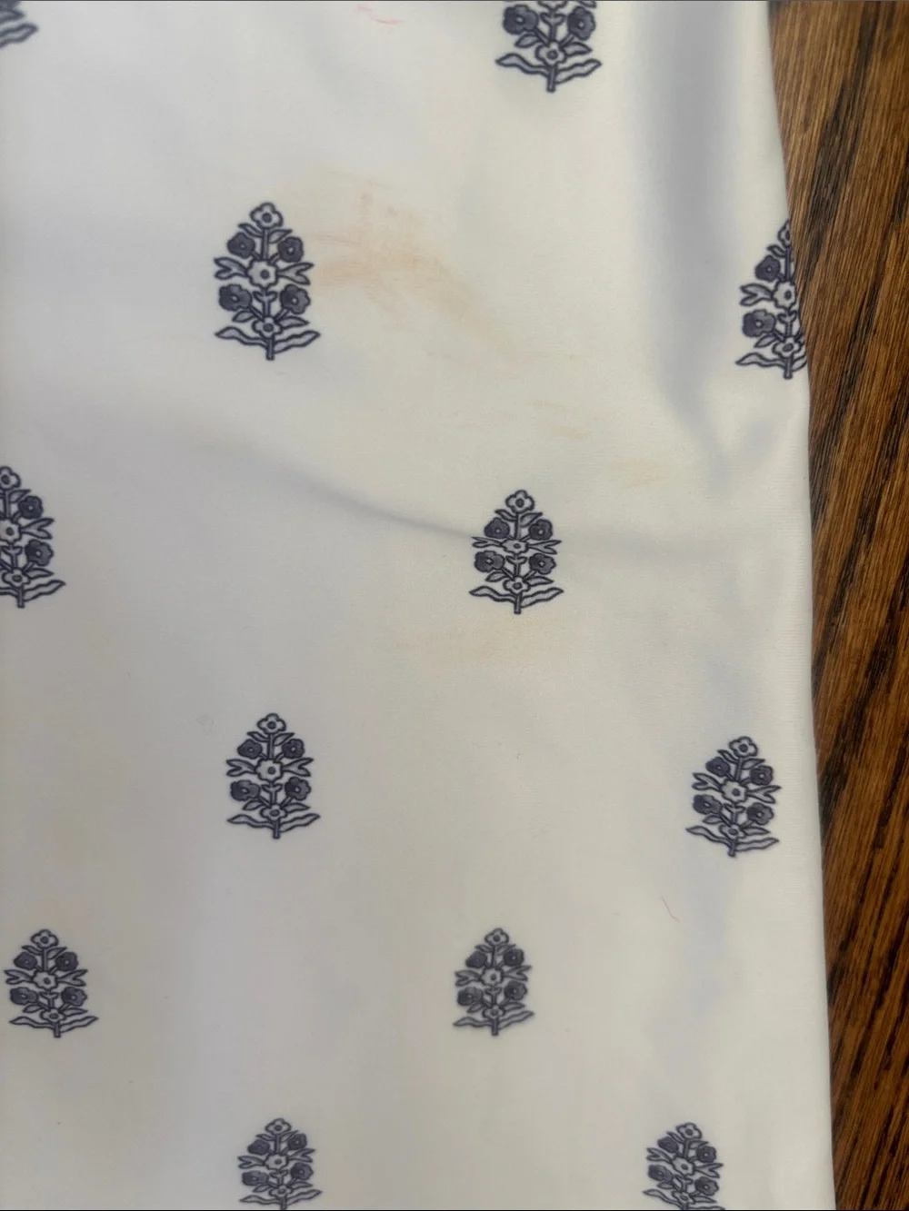 Smith & Quinn White Mini Dress with Navy and White Print. Worn once. - Picture 4 of 4